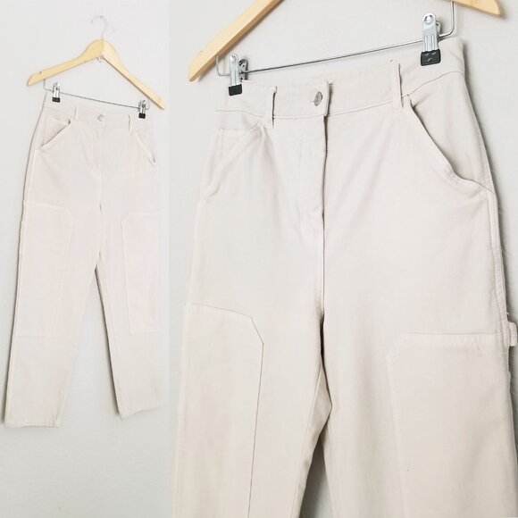 Wilfred Free Aritzia Brennan High Rise Utility Pants Size 6 Birch Off White $128 - Picture 9 of 16